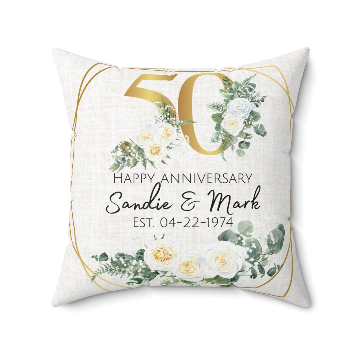 Personalized 50 Anniversary Pillow