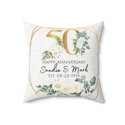 Personalized 50 Anniversary Pillow