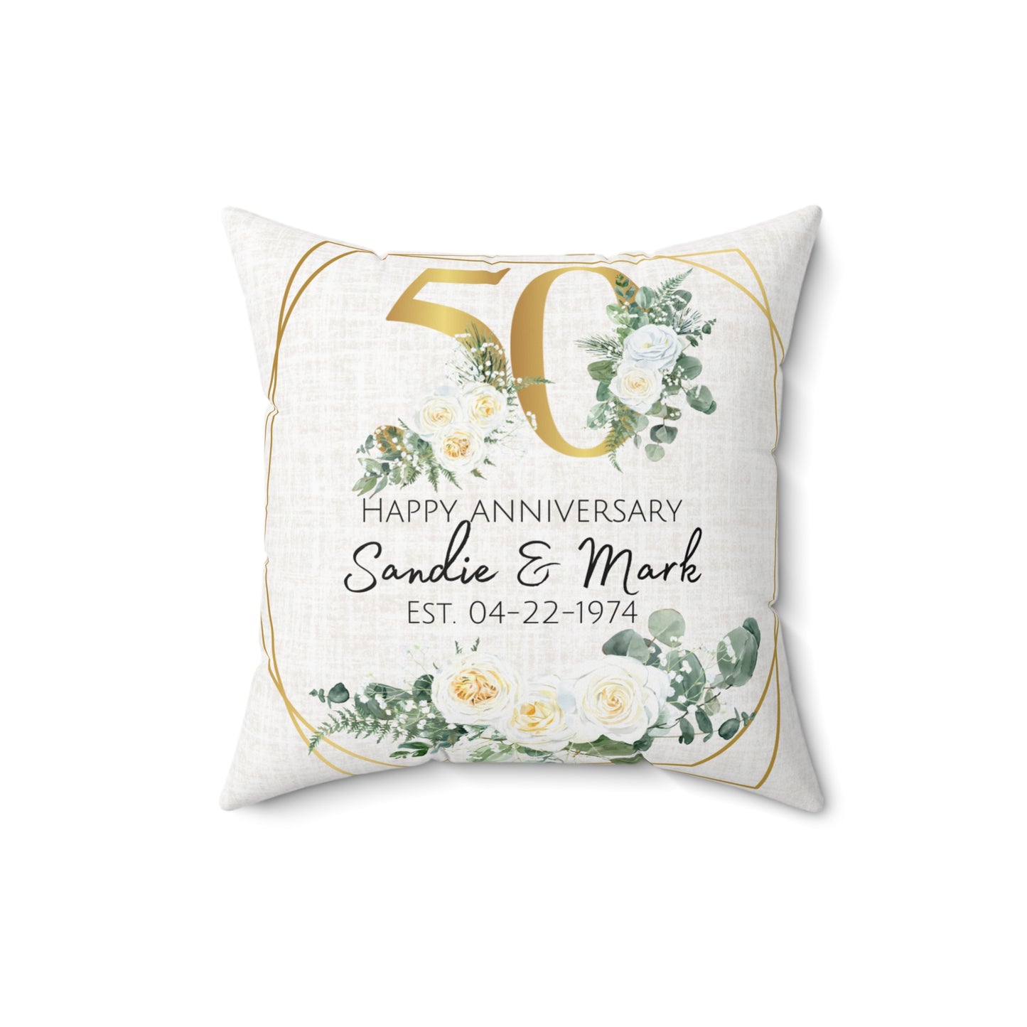 Personalized 50 Anniversary Pillow