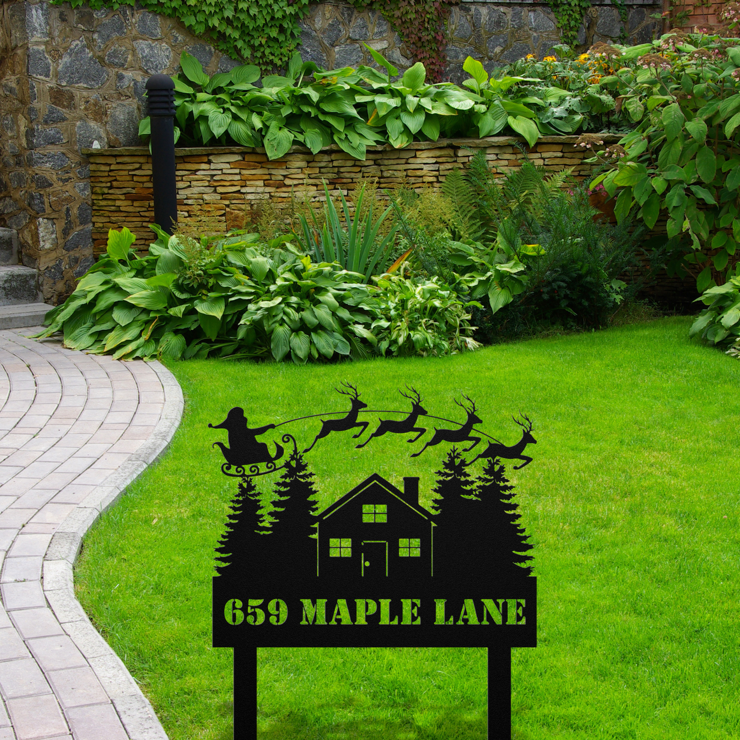 Personalized Christmas Address Garden Stake