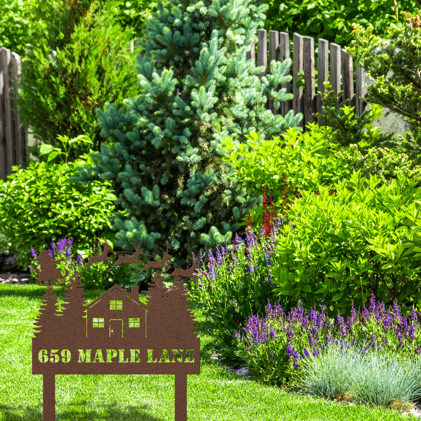 Personalized Christmas Address Garden Stake