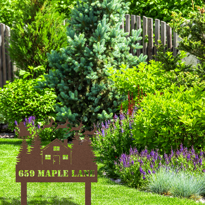 Personalized Christmas Address Garden Stake