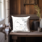 Personalized Anniversary Pillow; Custom Floral Wreath Cushion