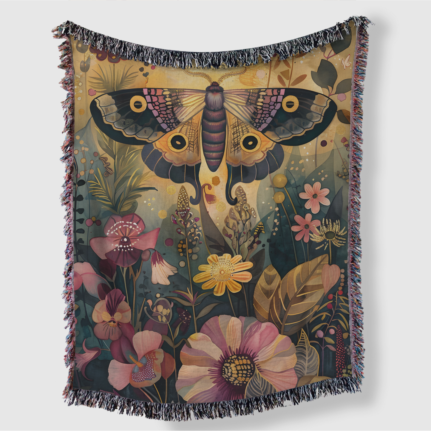 Luna Moth Woven Throw Blanket