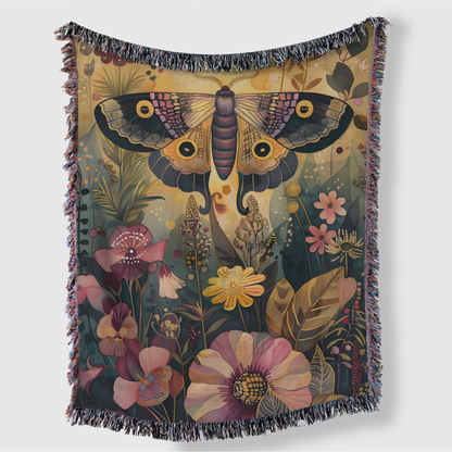 Luna Moth Woven Throw Blanket
