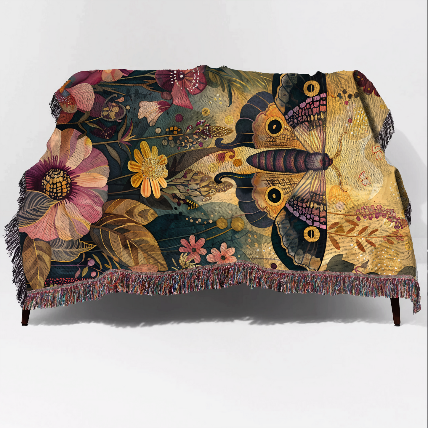 Luna Moth Woven Throw Blanket