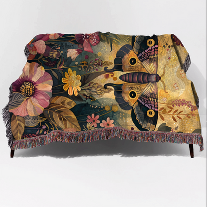 Luna Moth Woven Throw Blanket