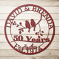 Love Birds 50th Anniversary Metal Sign