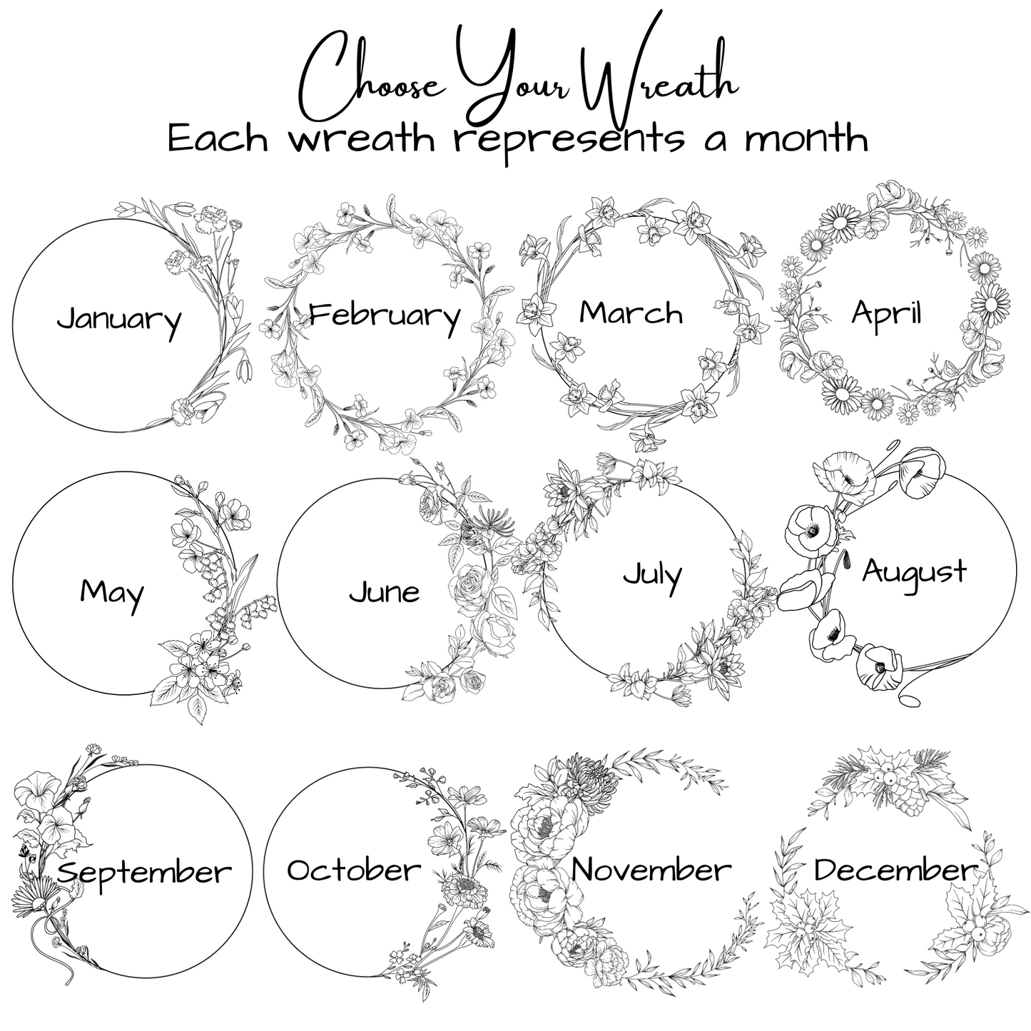 Personalized Anniversary Pillow; Custom Floral Wreath Cushion