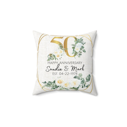 Personalized 50 Anniversary Pillow