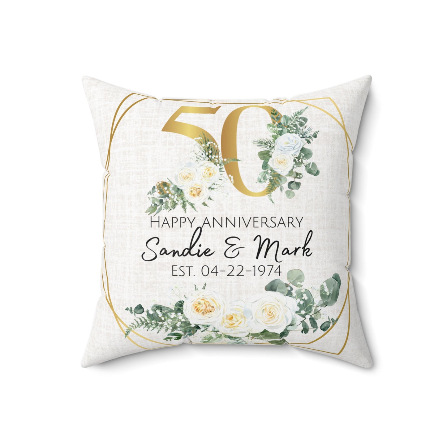 Personalized 50 Anniversary Pillow