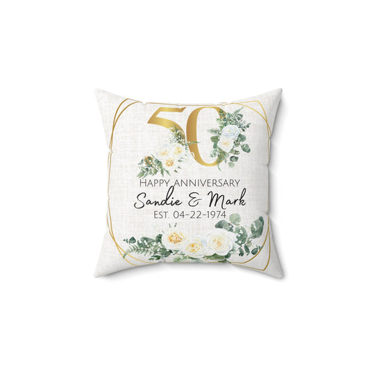 Personalized 50 Anniversary Pillow