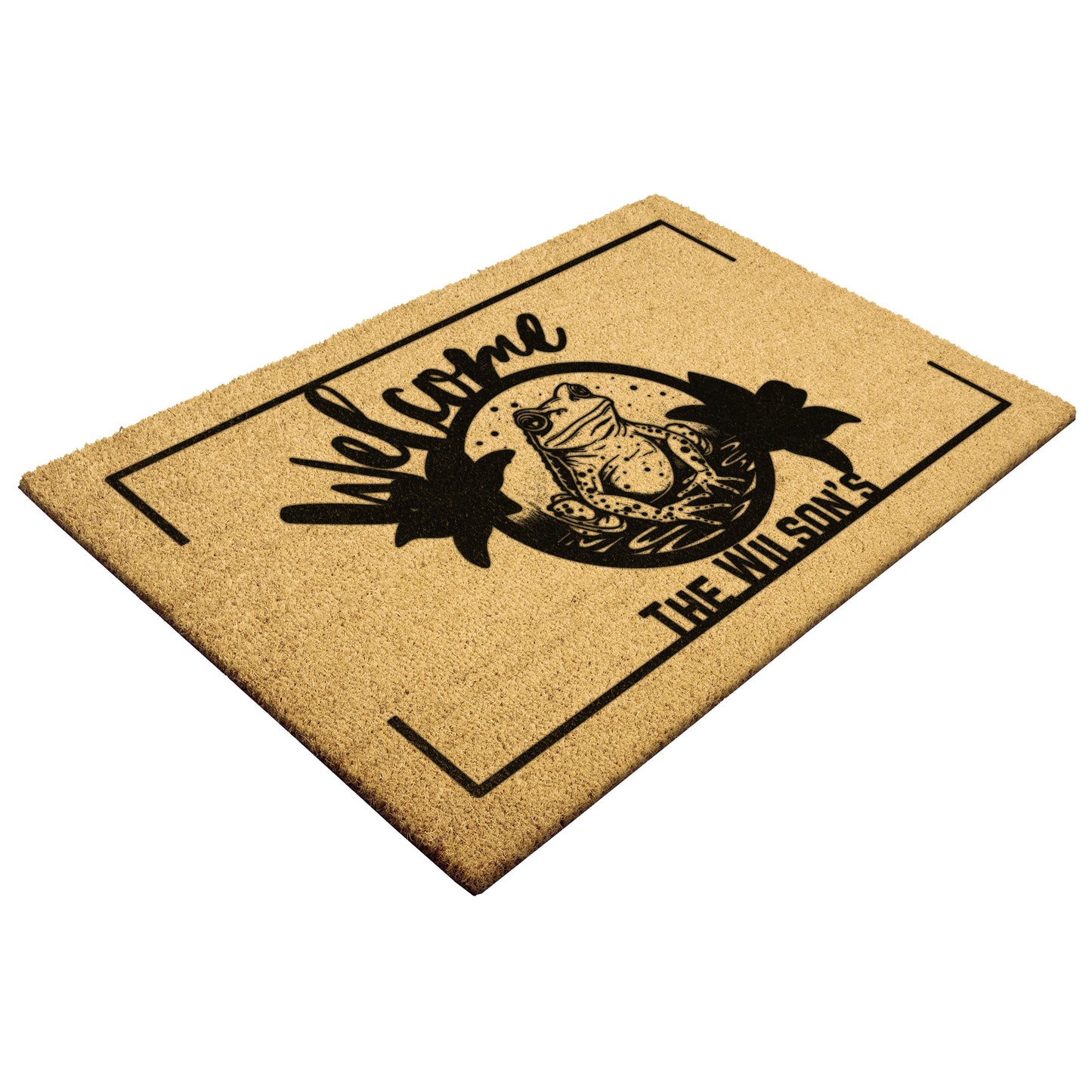 Personalized Frog Welcome Mat