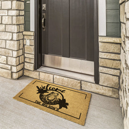 Personalized Frog Welcome Mat