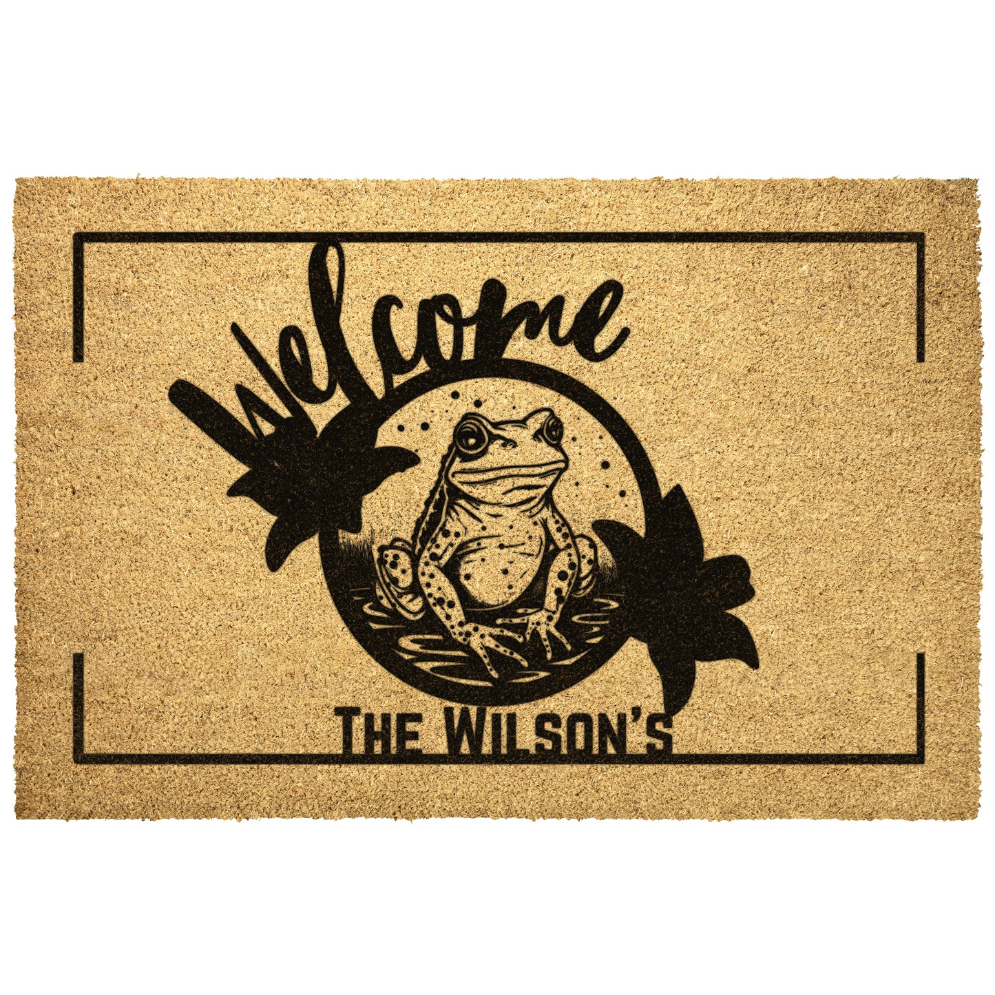 Personalized Frog Welcome Mat