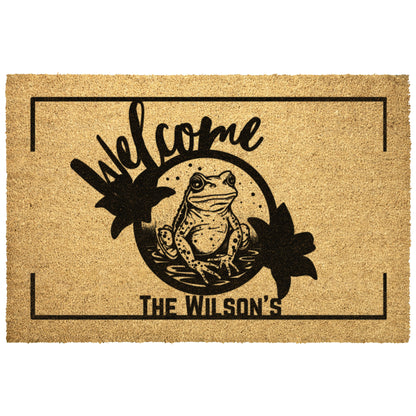 Personalized Frog Welcome Mat