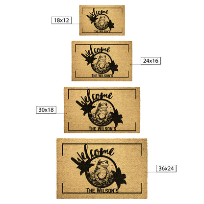 Personalized Frog Welcome Mat