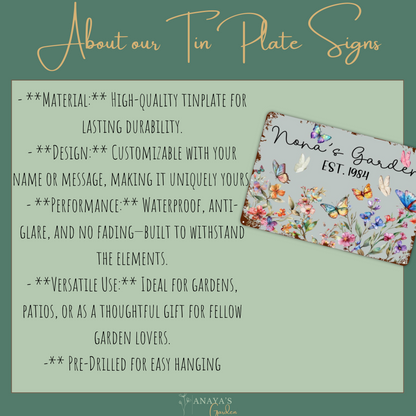 Personalized Metal Garden Sign – Unique Decor for Any Space