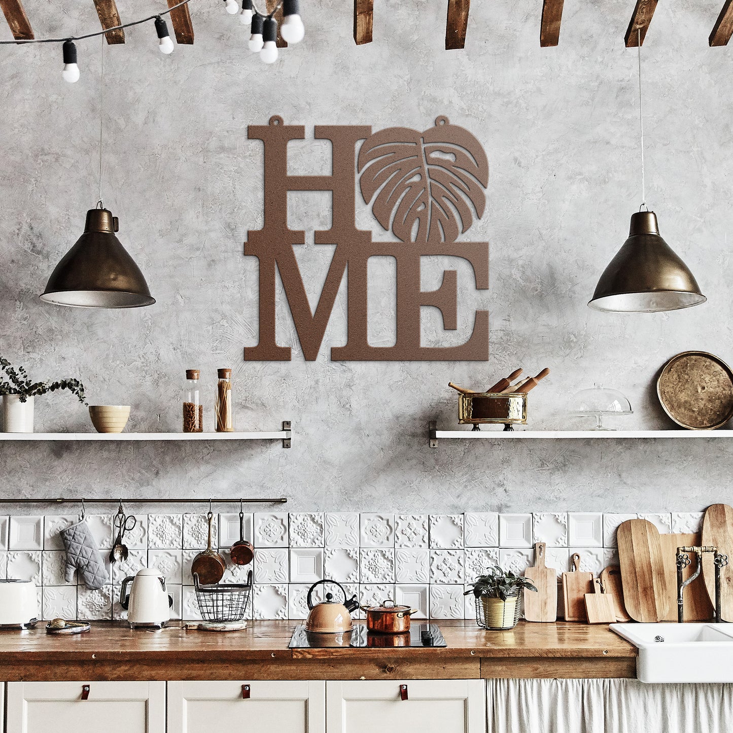 Monstera Leaf Home Sign