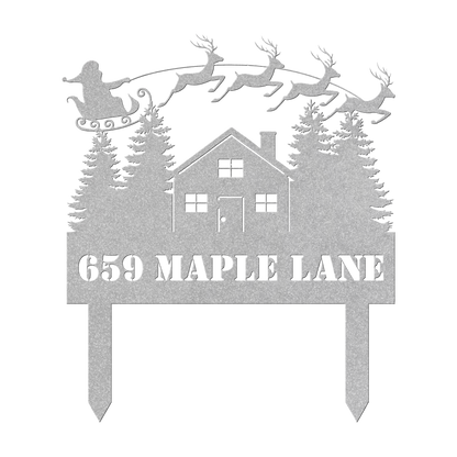 Personalized Christmas Address Garden Stake