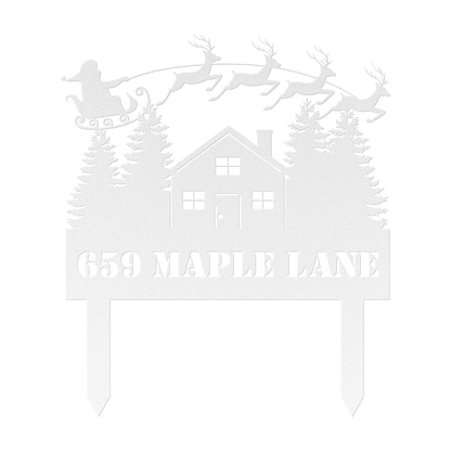 Personalized Christmas Address Garden Stake