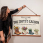 Personalized Garden Family Wood Framed Wall Tapestry