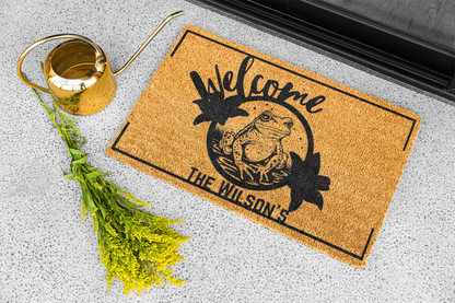 Personalized Frog Welcome Mat